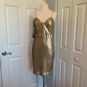 Lulus gold sequin dress